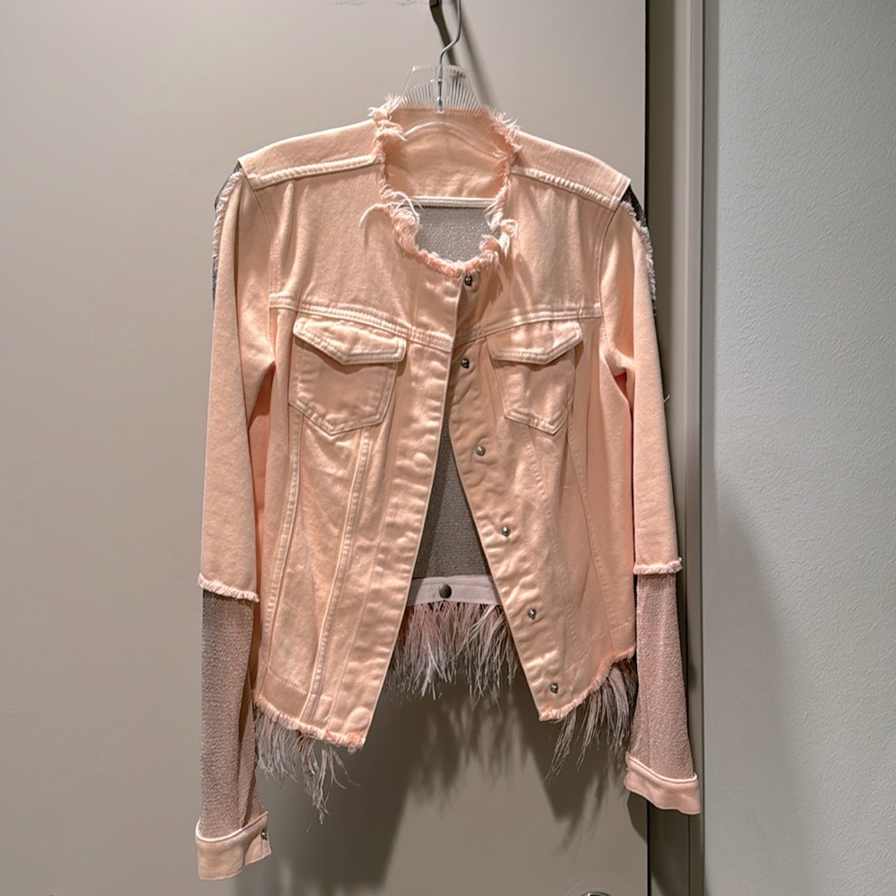 Beautiful light pink jean jacket